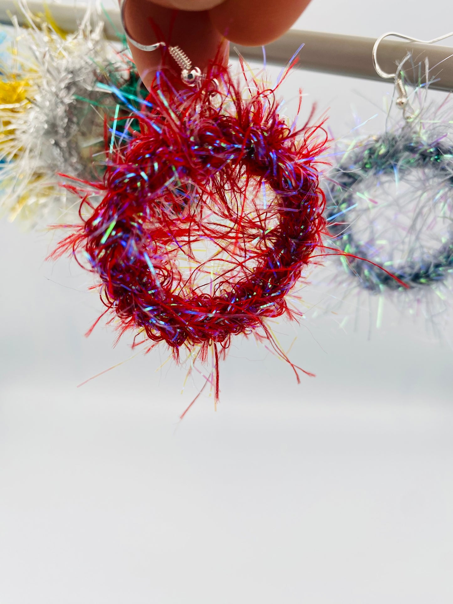 Crochet Tinsel Earrings