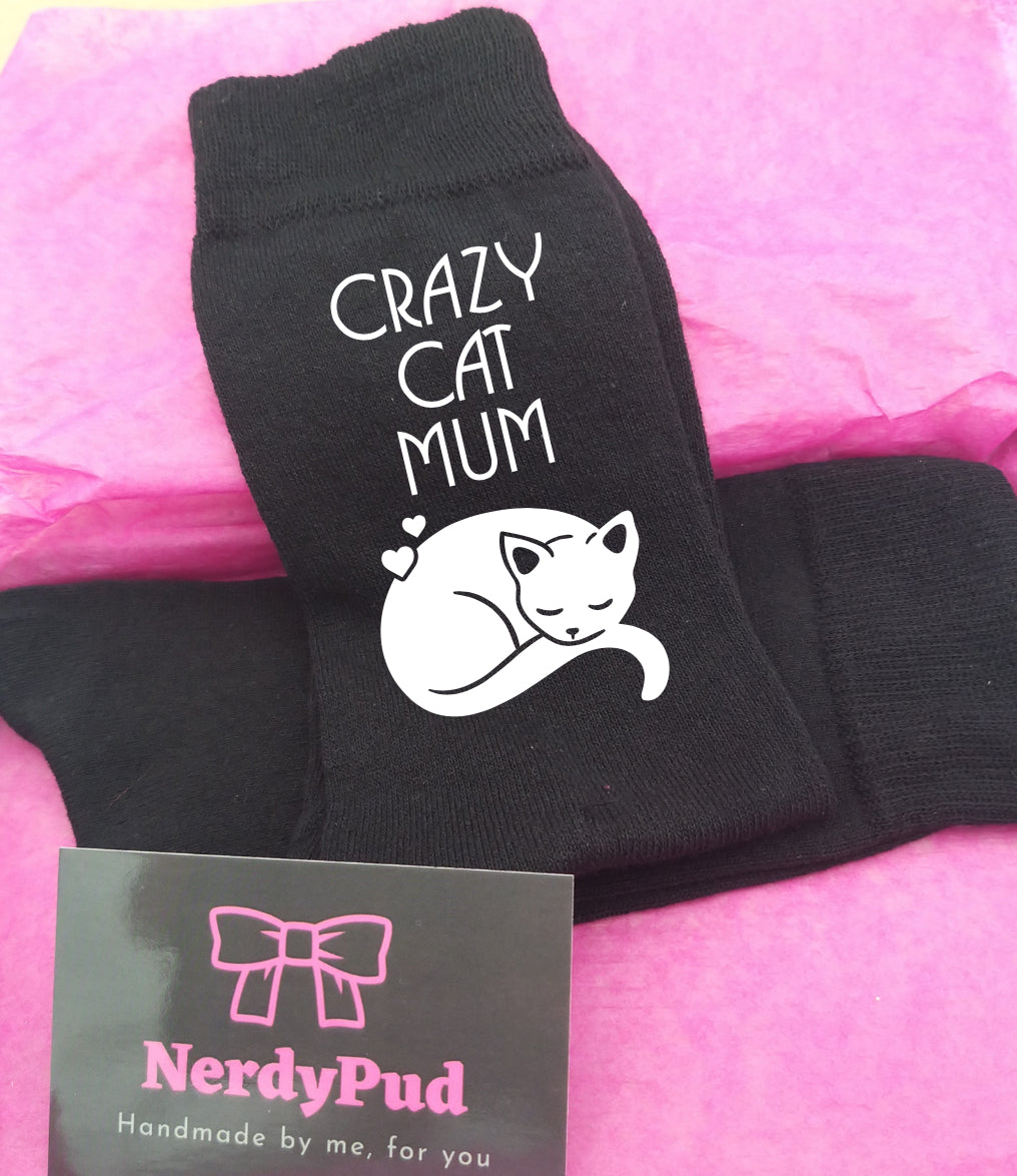 Crazy Cat Mum Socks, Novelty Socks