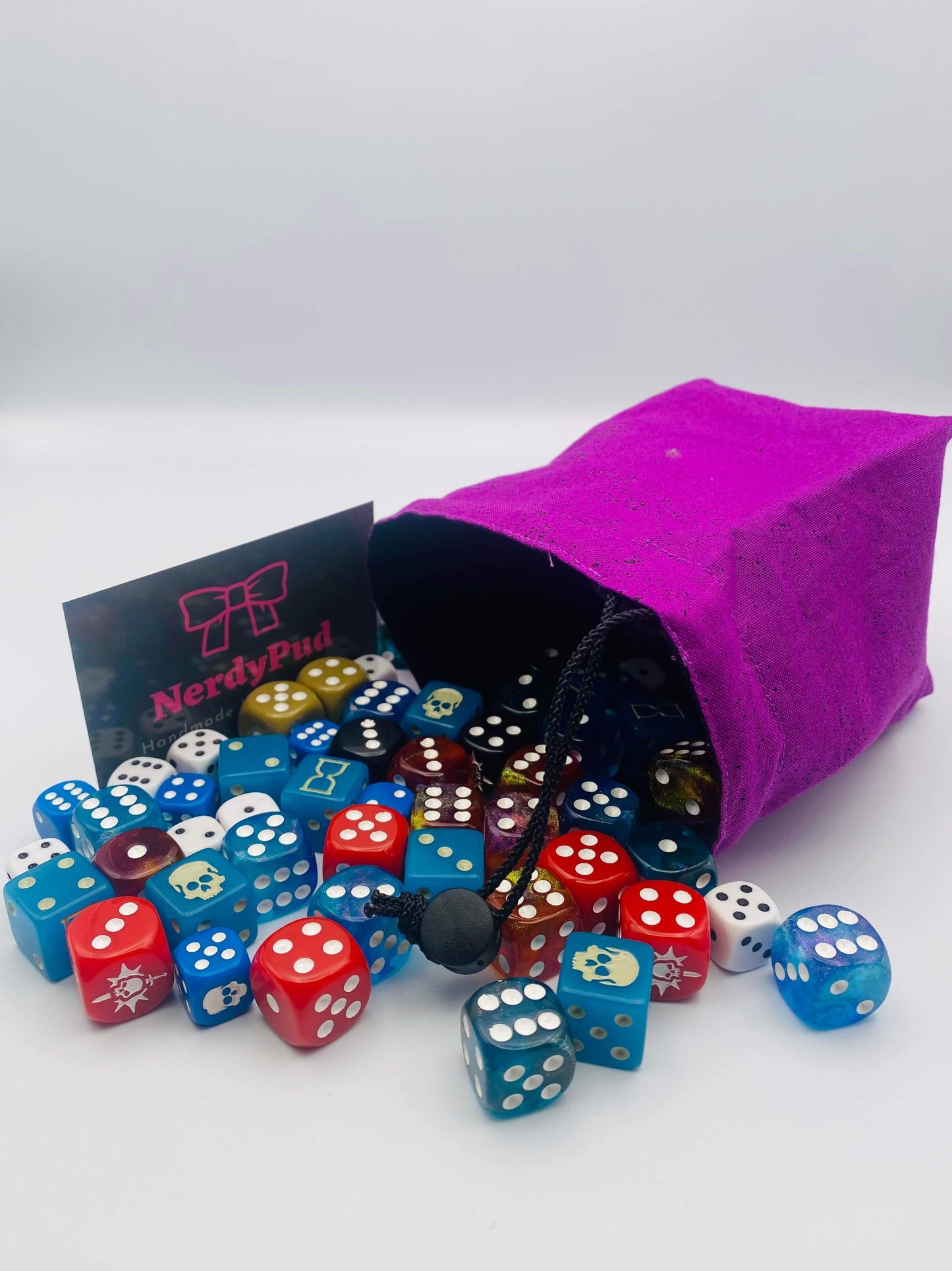 Purple Speckled dice bag