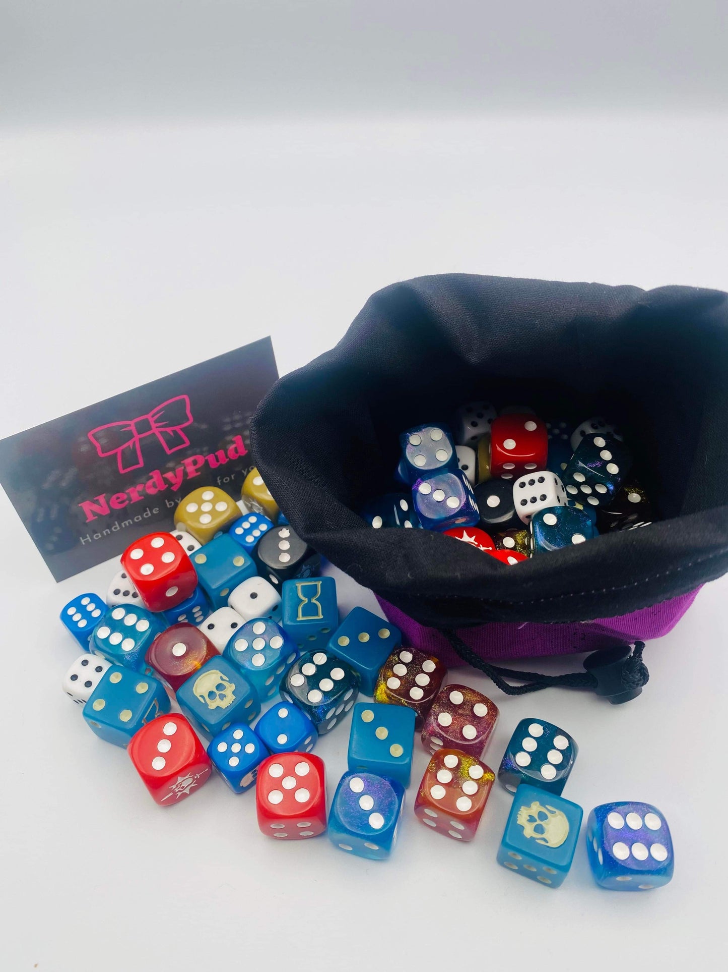 Purple Speckled dice bag