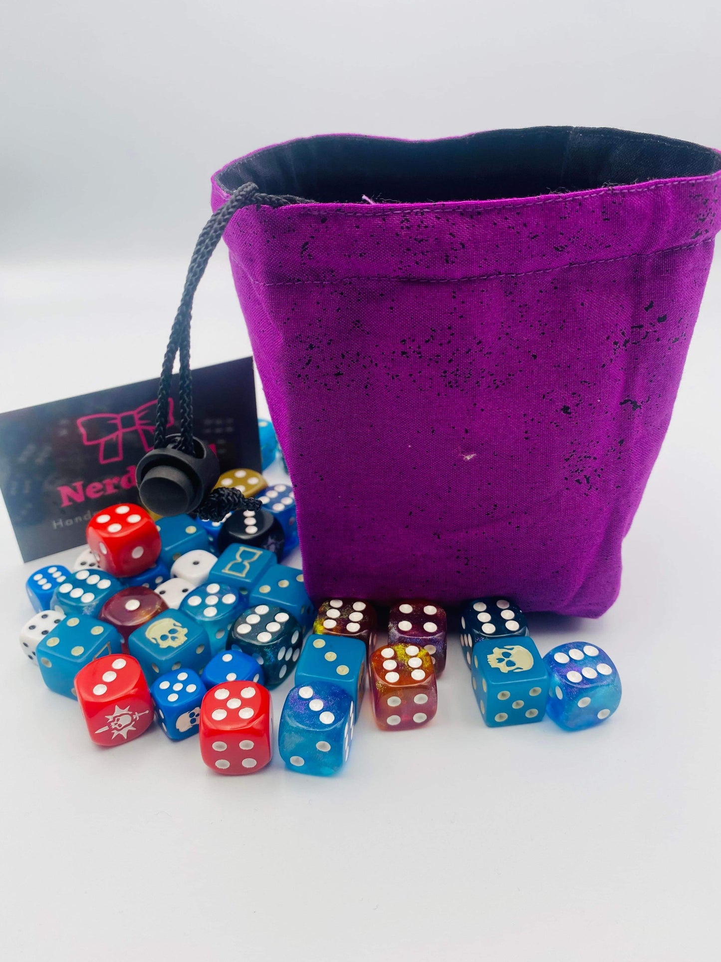 Purple Speckled dice bag