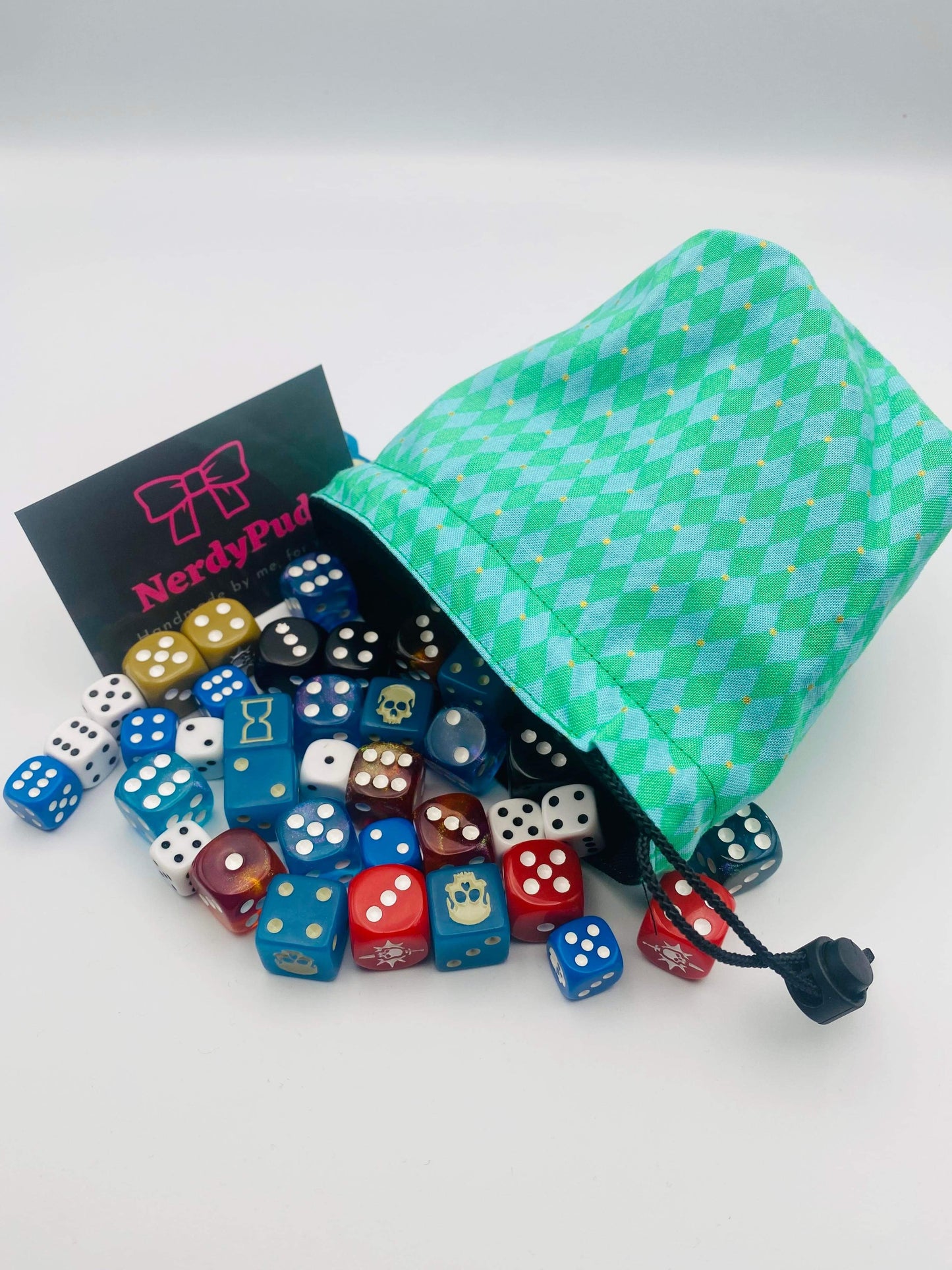 Turquoise Diamond dice bag