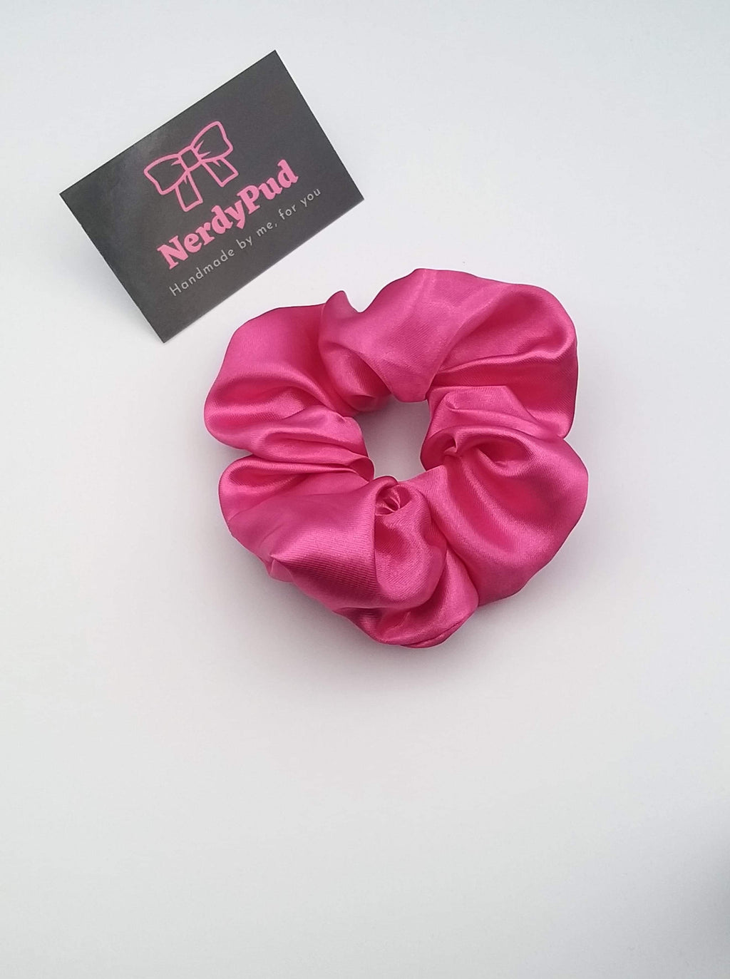 Hot Pink Satin Scrunchie