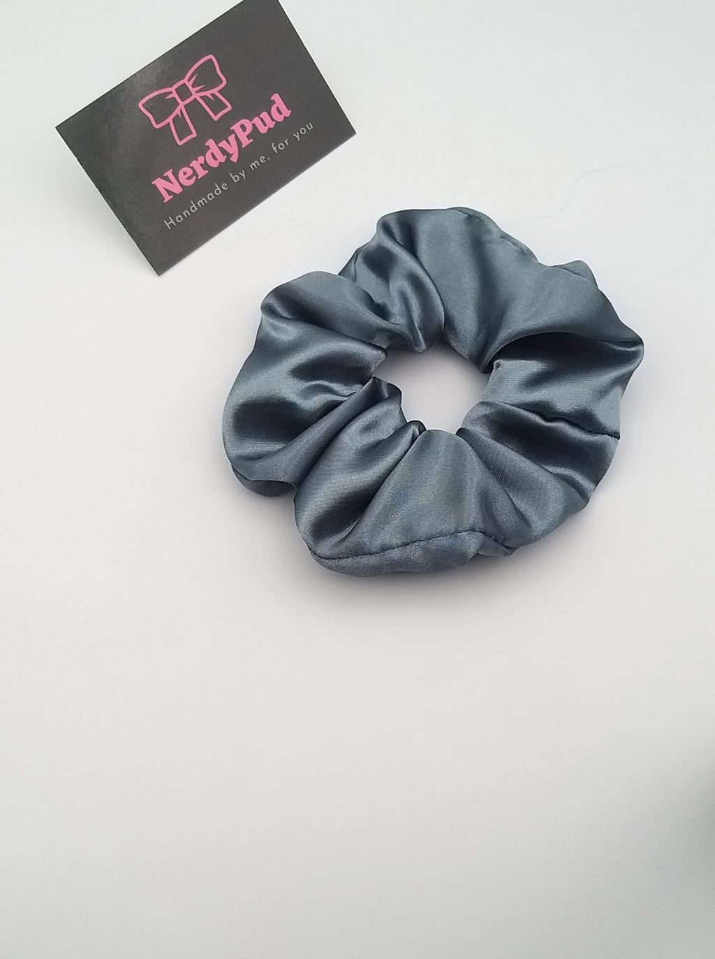 Pewter Satin Scrunchie