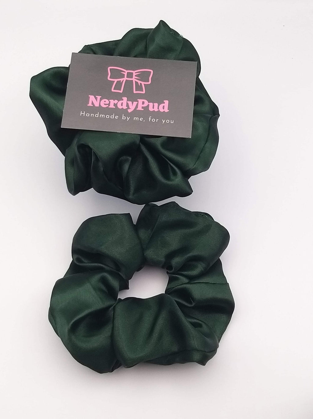 Bottle Green Satin Scrunchie
