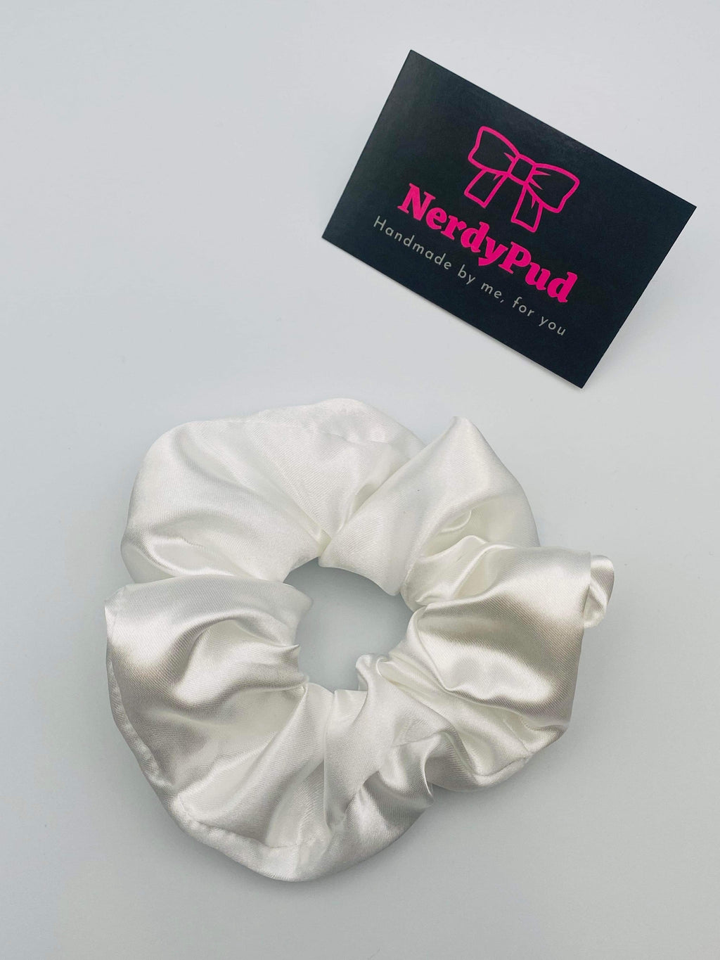 White Satin Scrunchie