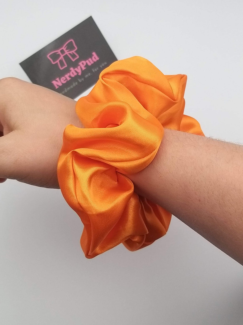 Orange Satin Scrunchie