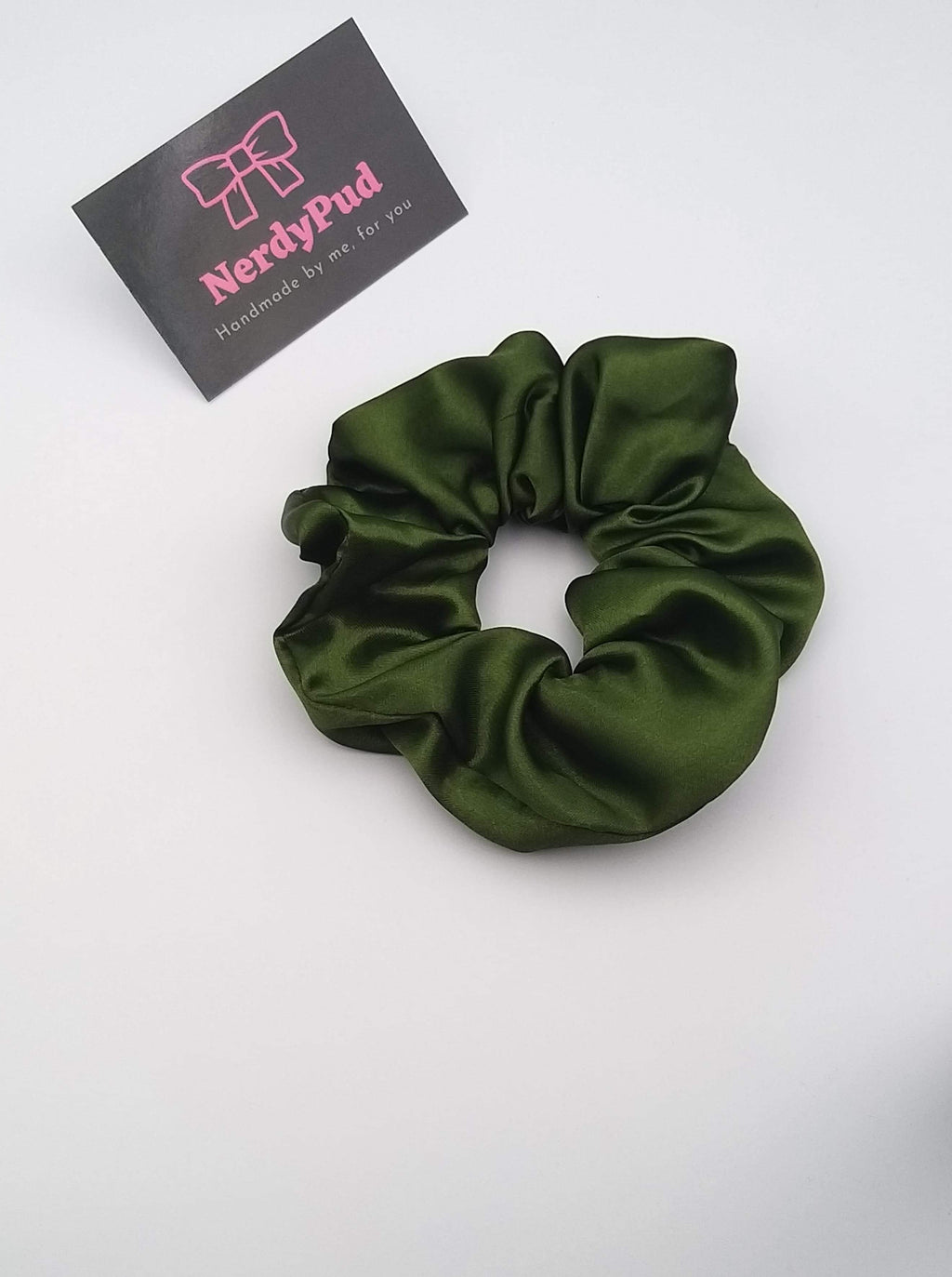 Olive Satin Scrunchie