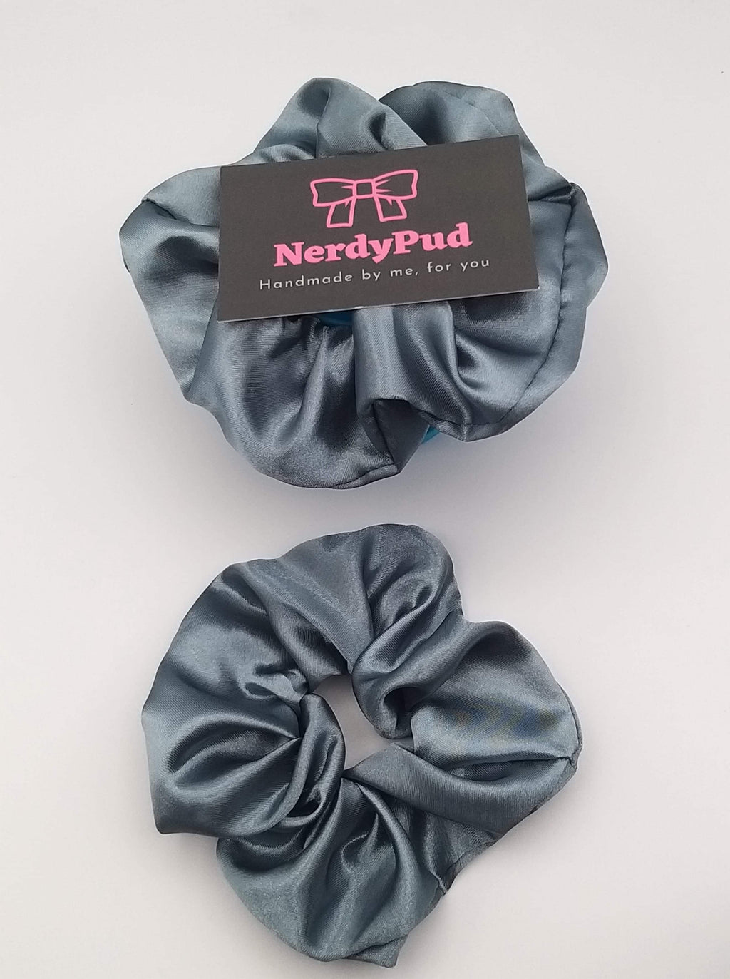 Pewter Satin Scrunchie