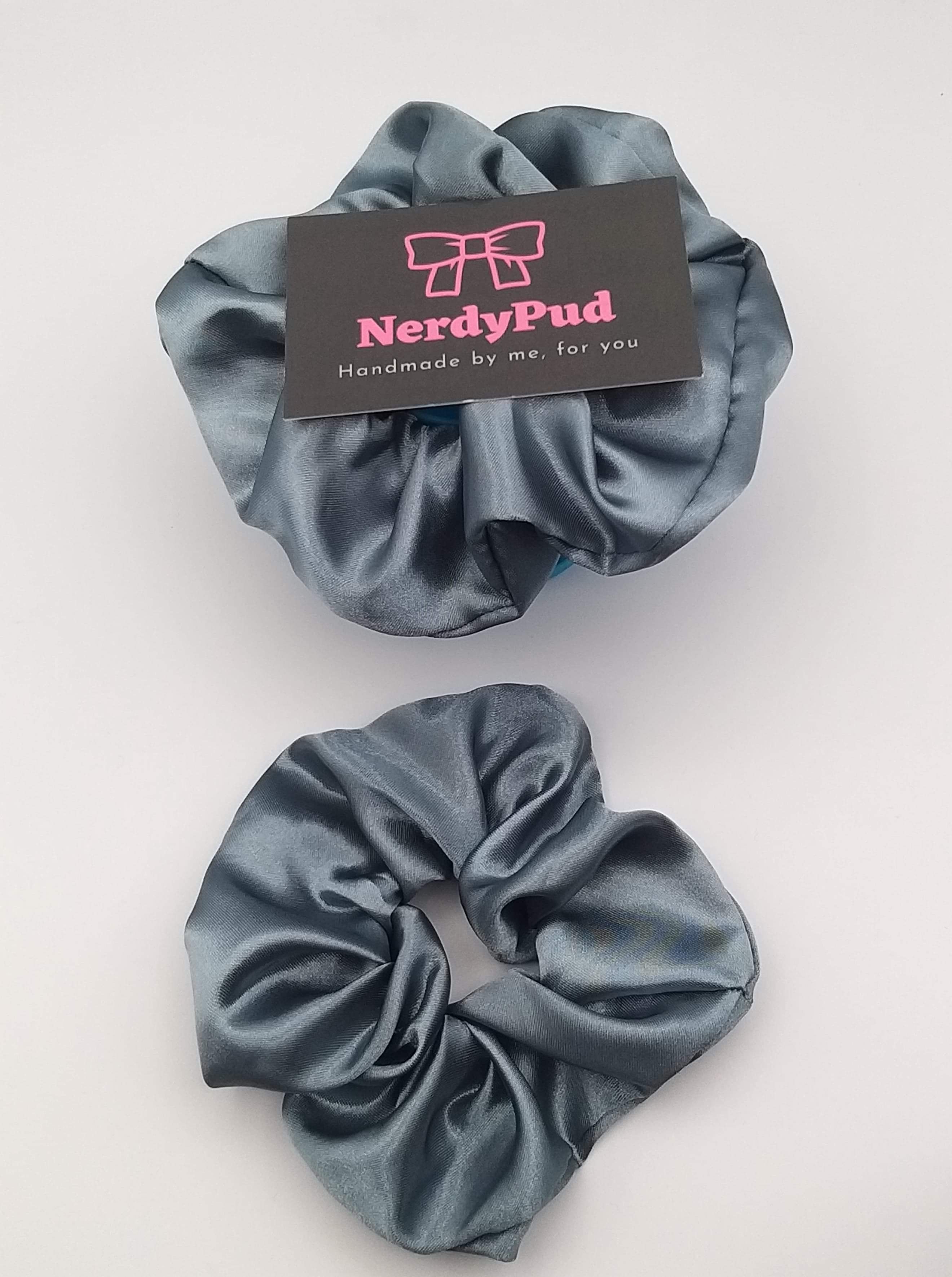 Pewter Satin Scrunchie