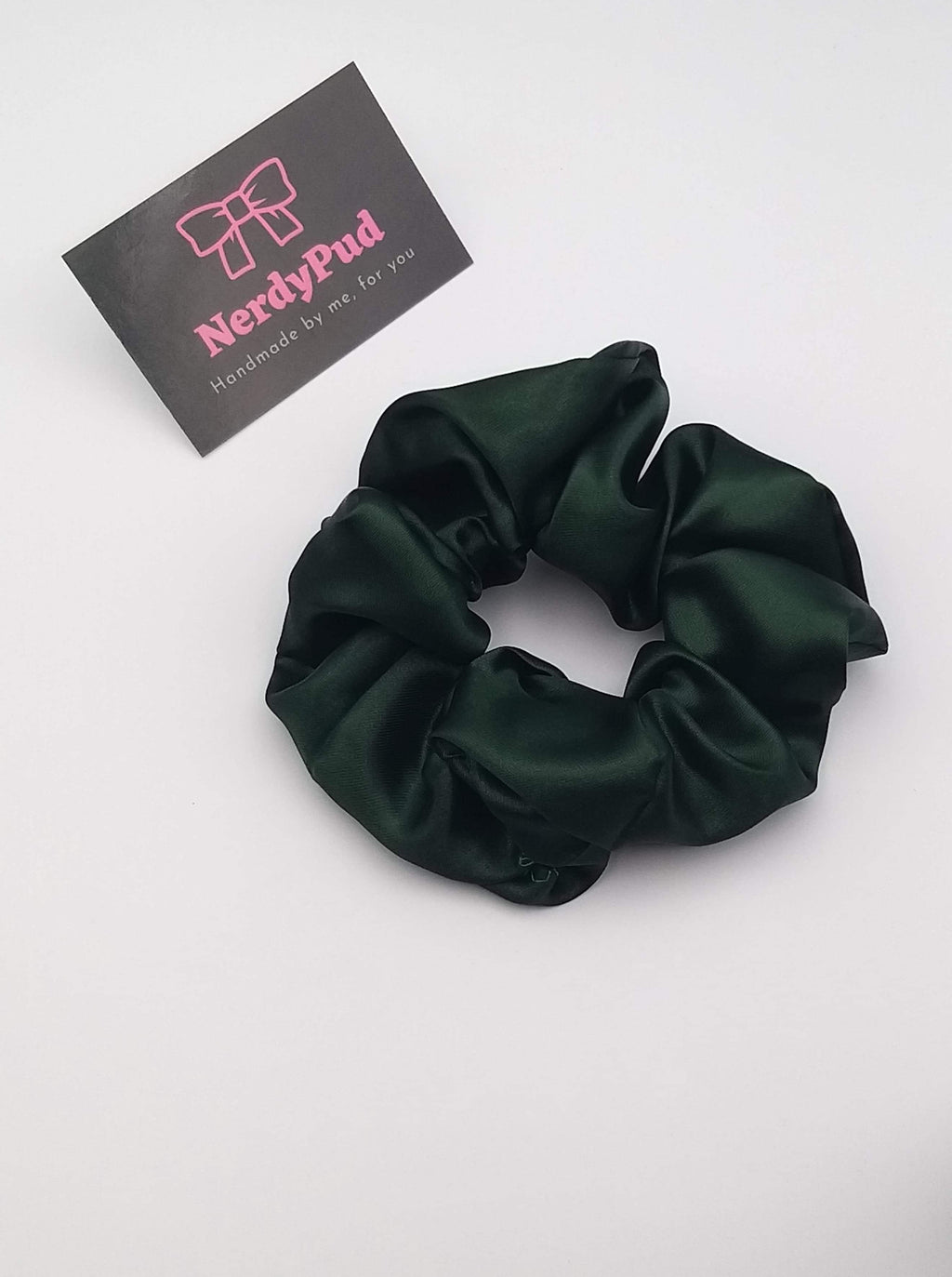 Bottle Green Satin Scrunchie