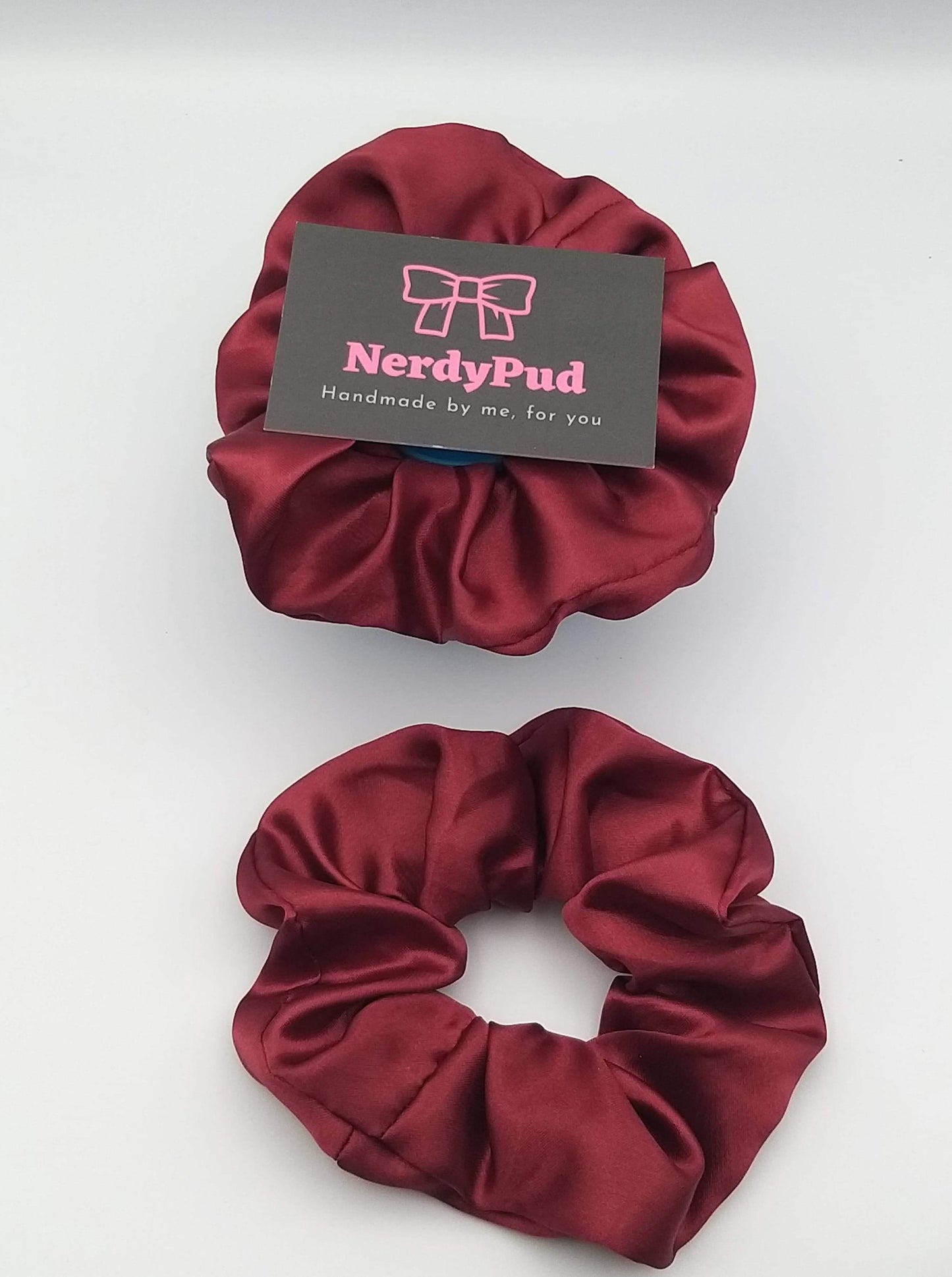 Burgundy Satin Scrunchie