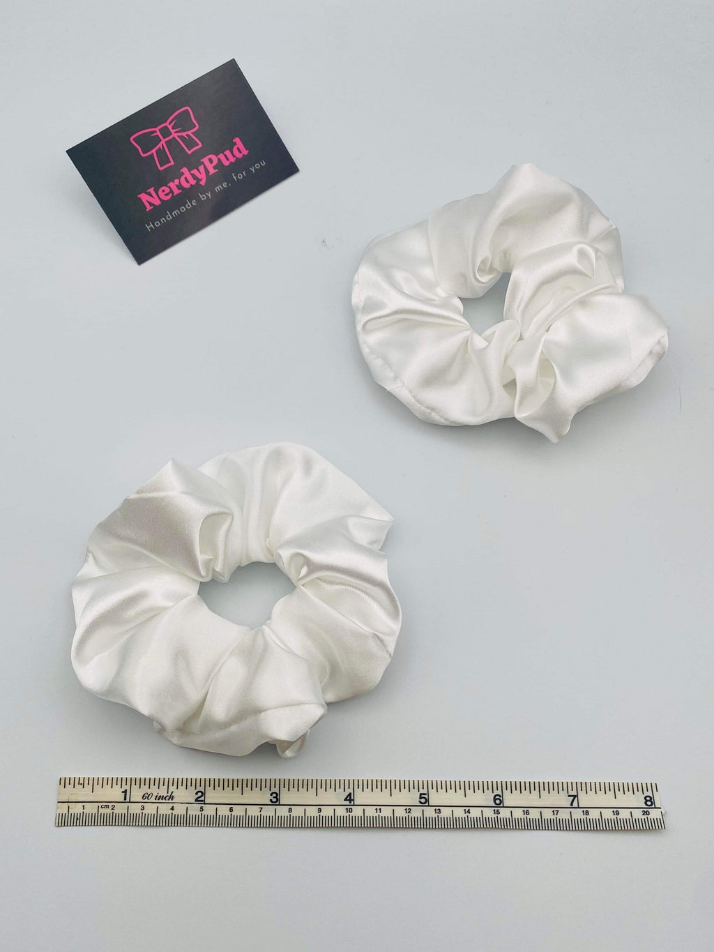 White Satin Scrunchie