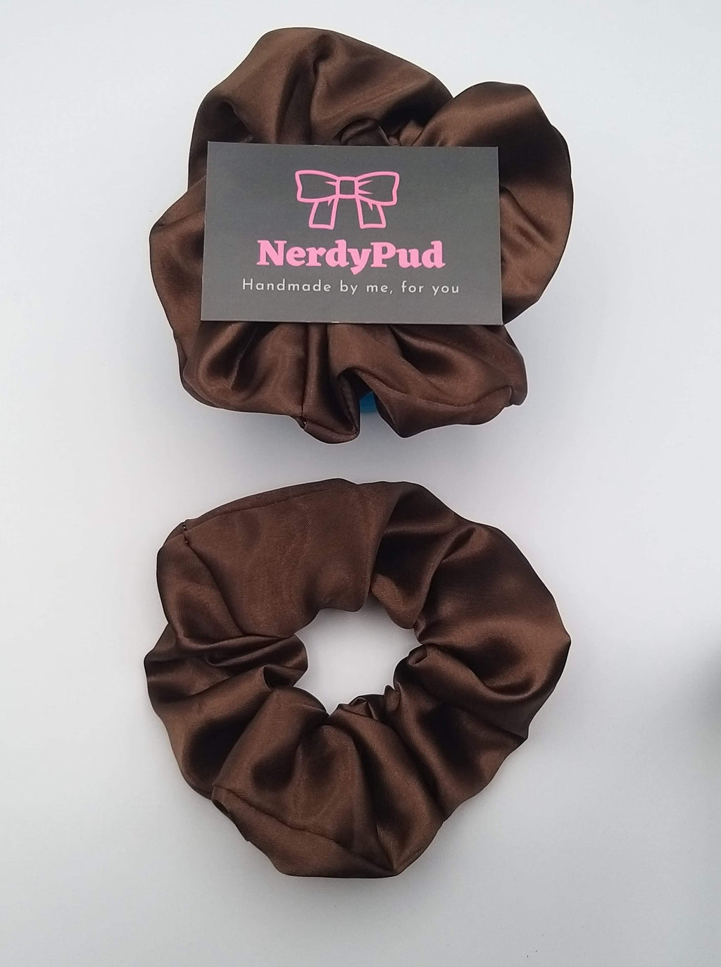Brown Satin Scrunchie