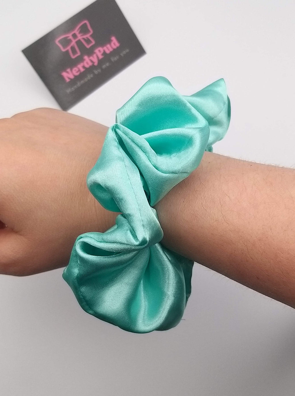 Mint Satin Scrunchie