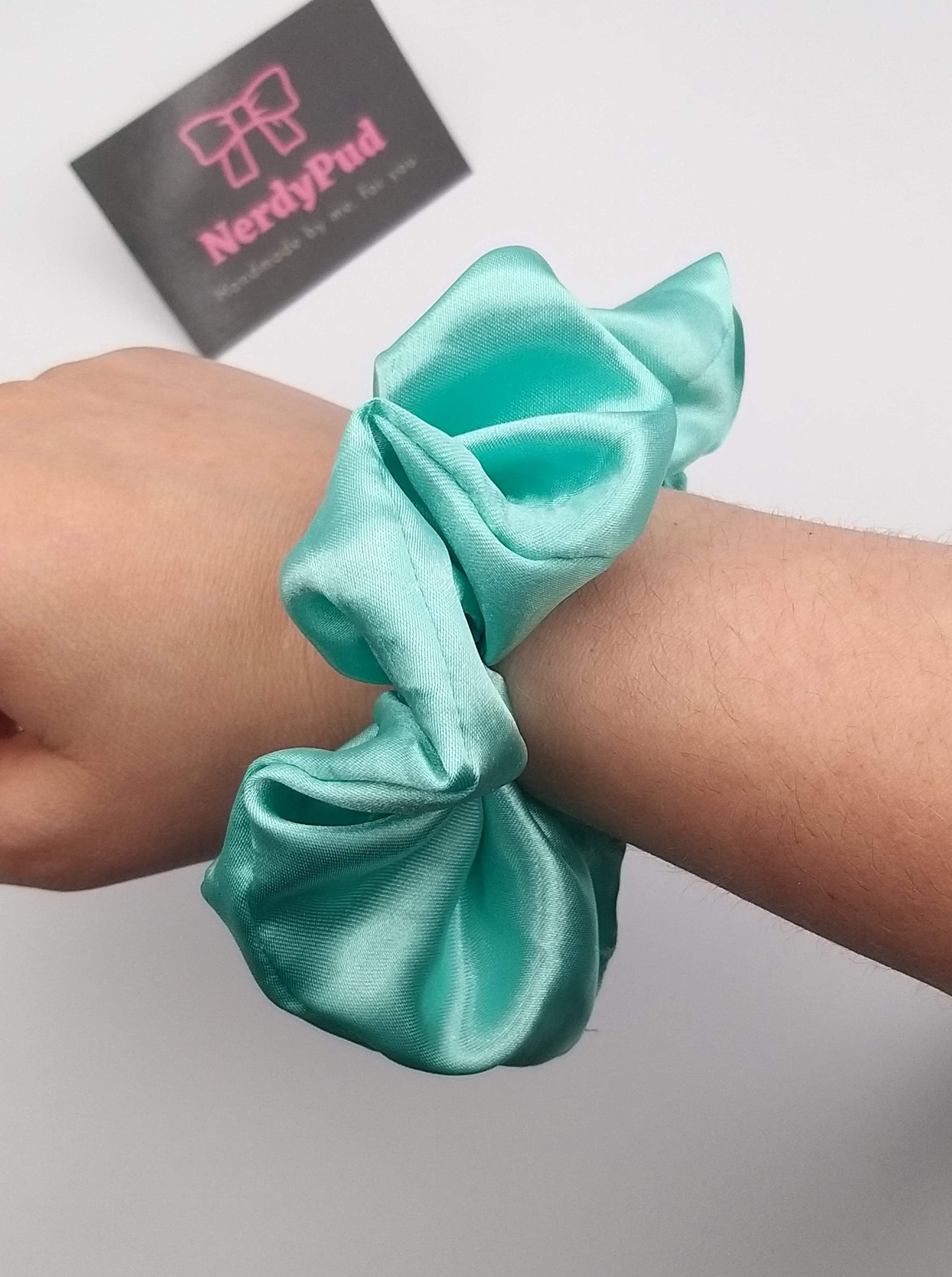Mint Satin Scrunchie