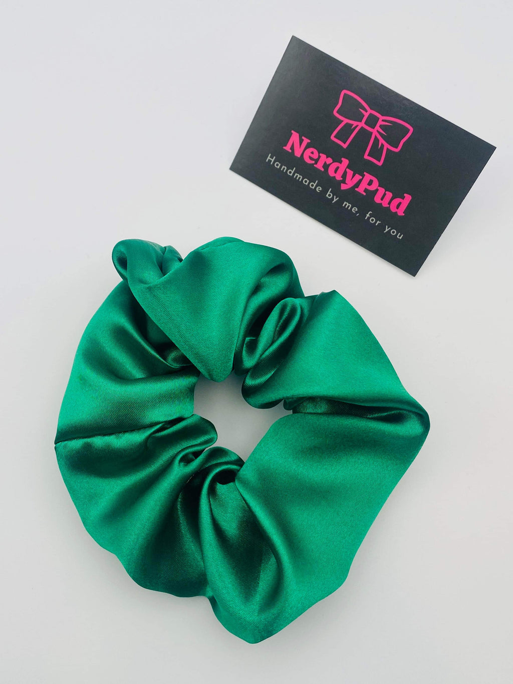 Green Satin Scrunchie