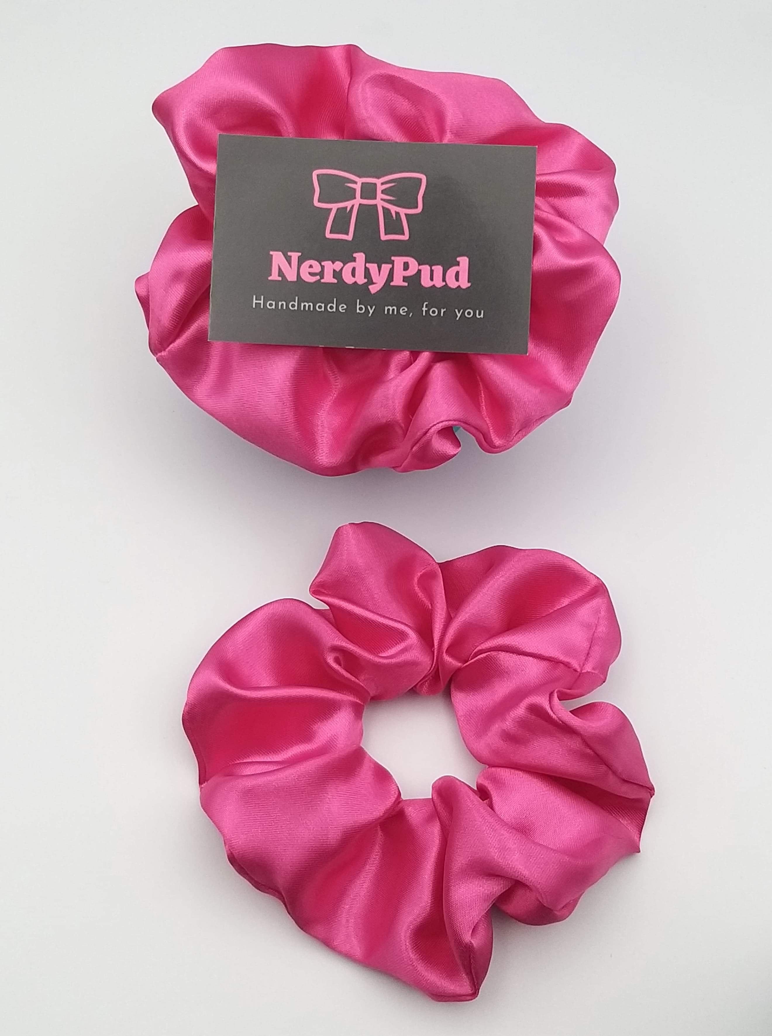 Hot Pink Satin Scrunchie