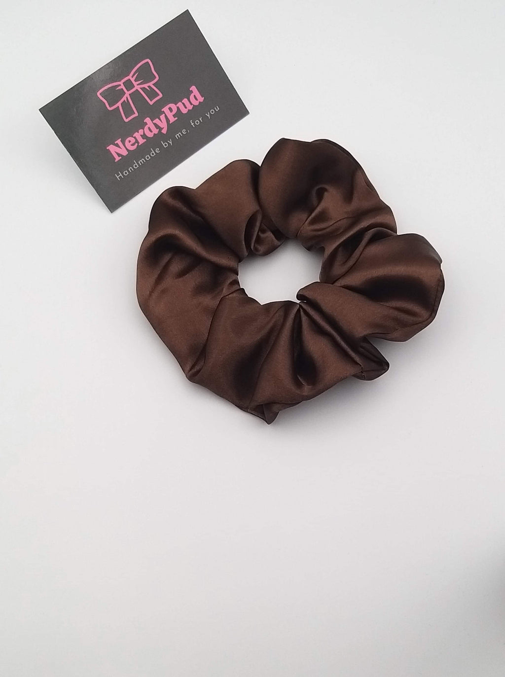 Brown Satin Scrunchie