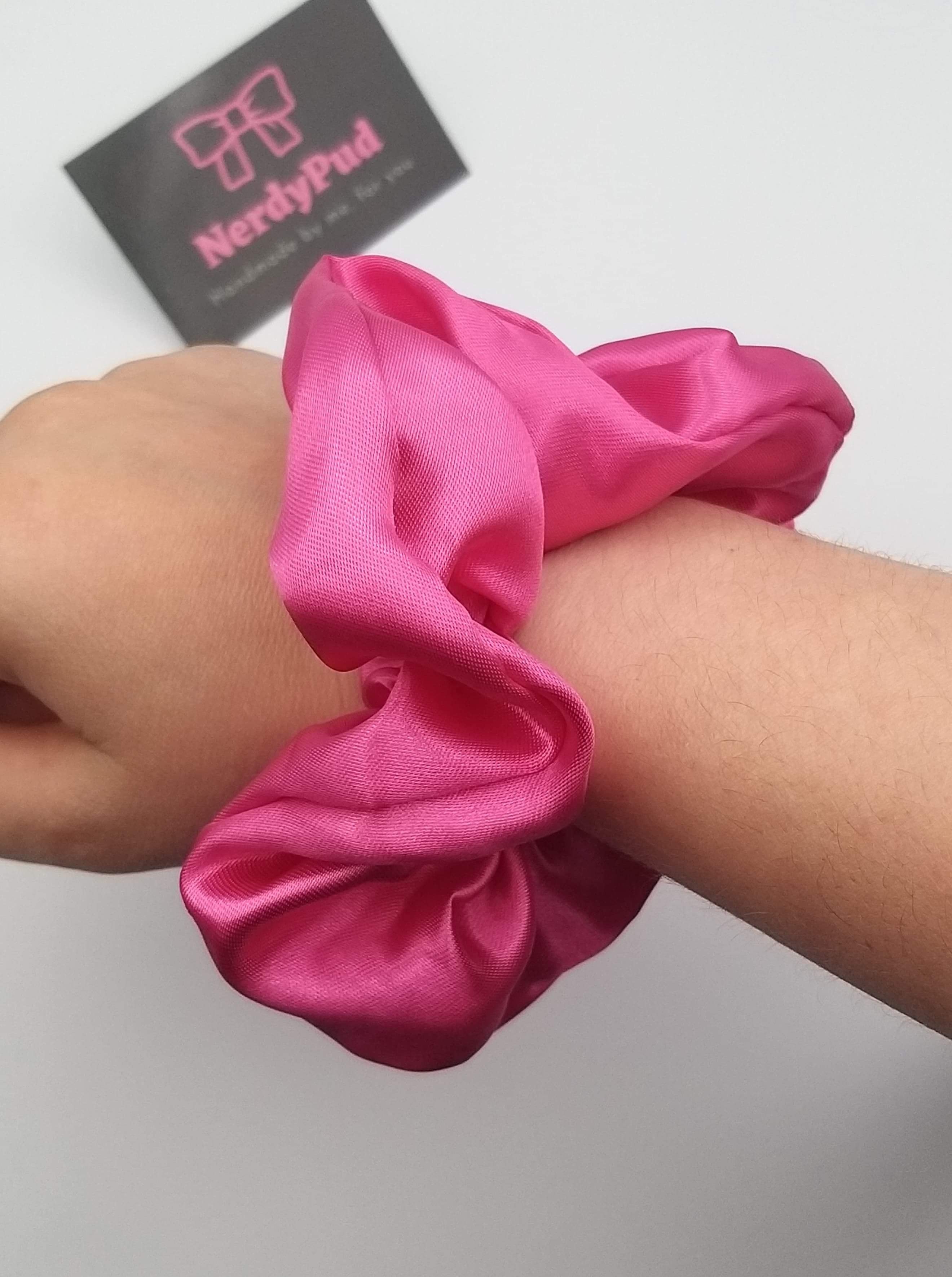 Hot Pink Satin Scrunchie