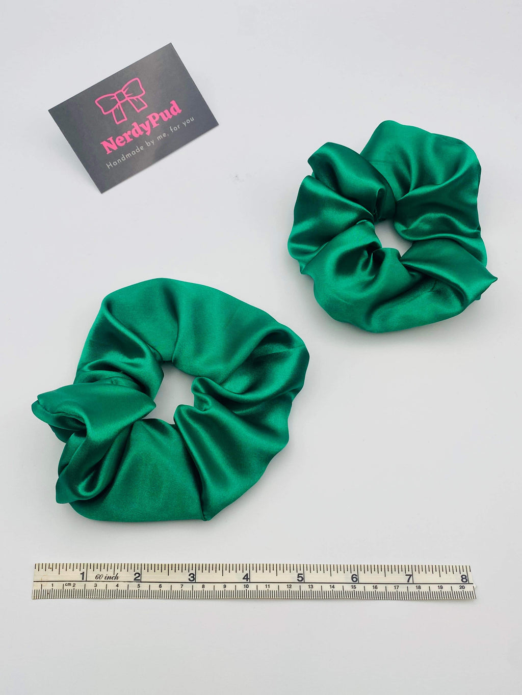 Green Satin Scrunchie