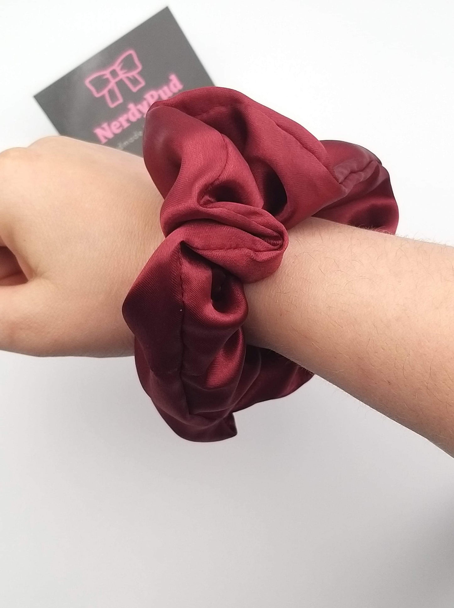Burgundy Satin Scrunchie